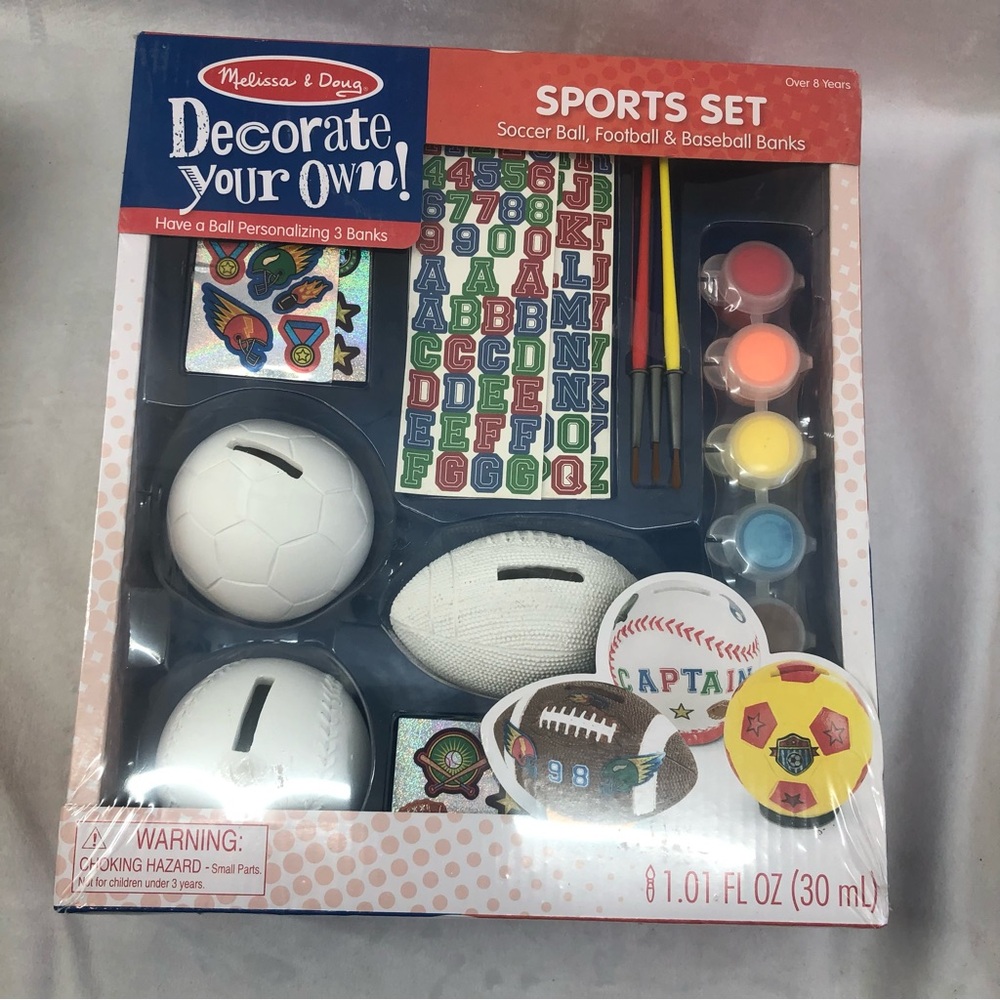 Melissa & Doug Decorate Your Own Sports Set Brand New